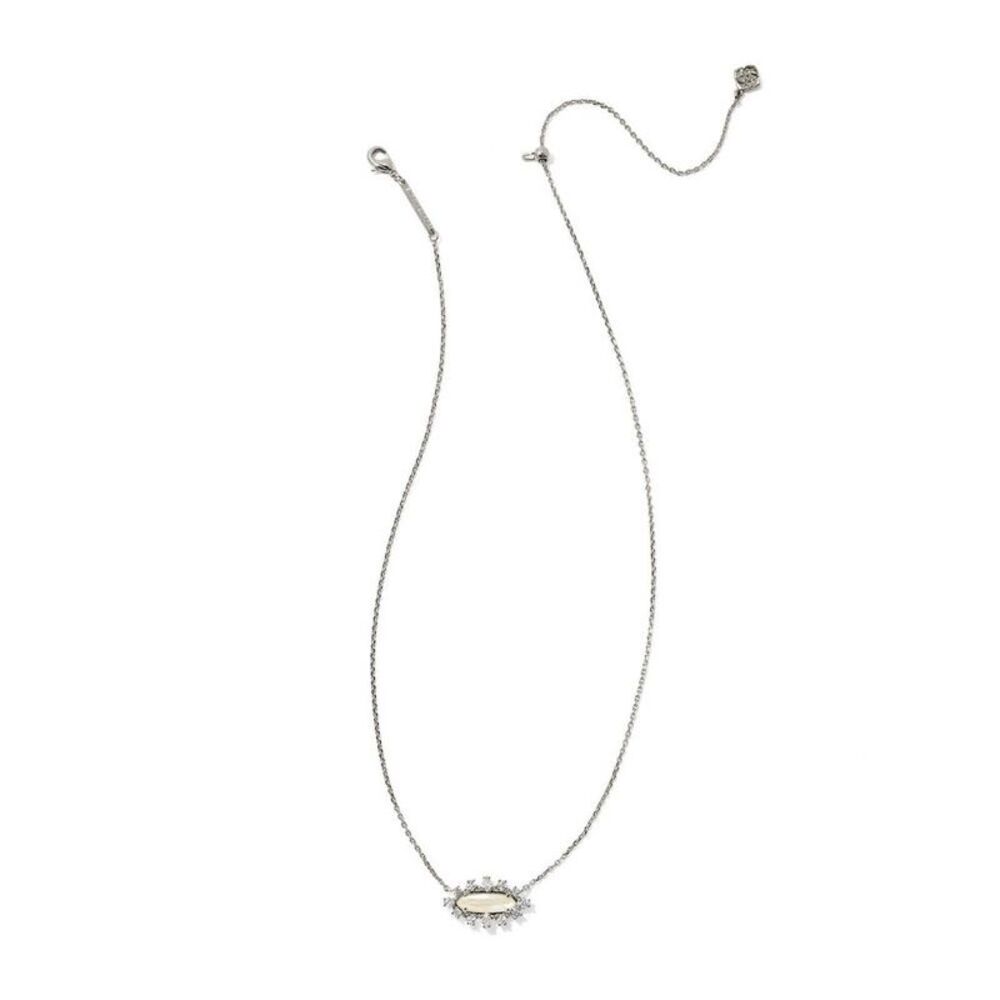 Kendra Scott Eva Crystal Framed Pendant Necklace - Silver/White Mix